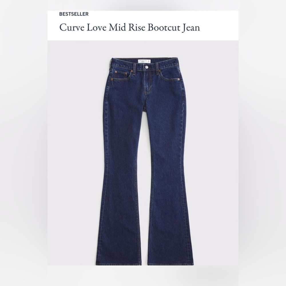 Abercrombie & Fitch Women's Mid-Rise Bootcut Jeans - Dark Blue